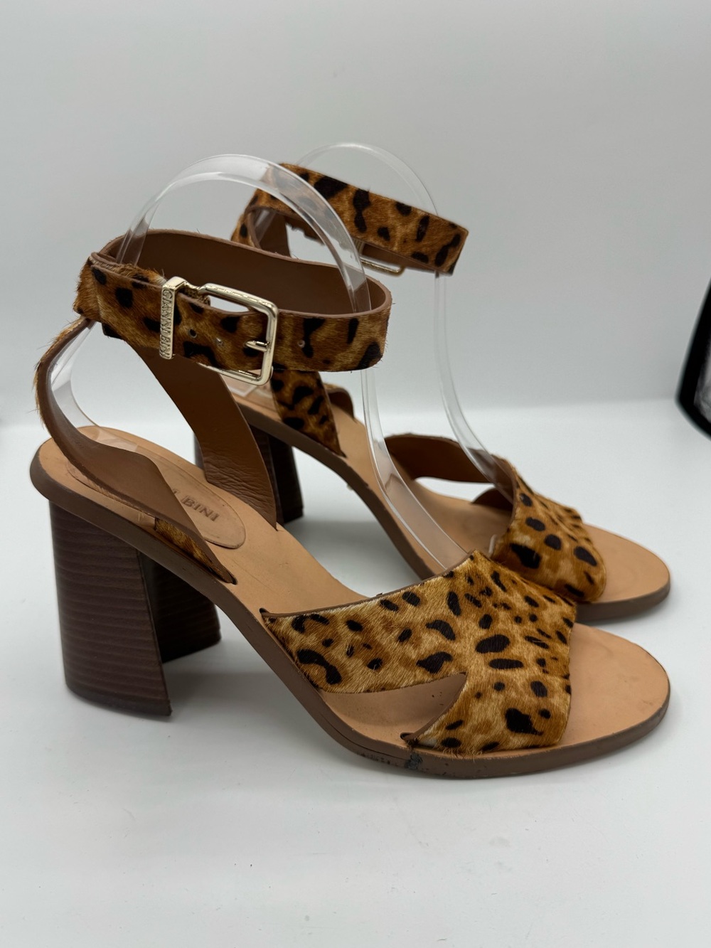 Gianni Bini Marilane Leopard Calfhair Sandals Size 9 party event office work